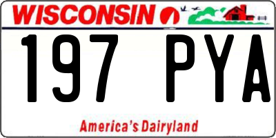 WI license plate 197PYA