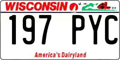 WI license plate 197PYC