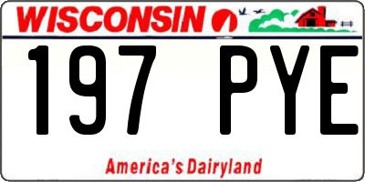 WI license plate 197PYE