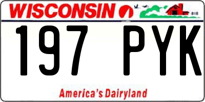 WI license plate 197PYK