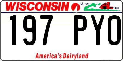 WI license plate 197PYO