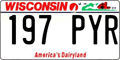 WI license plate 197PYR