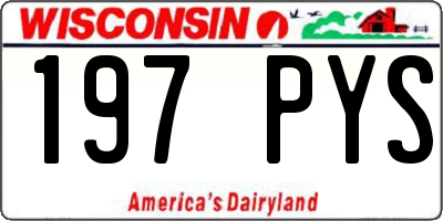 WI license plate 197PYS