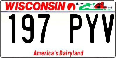 WI license plate 197PYV