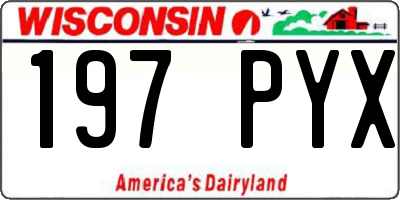 WI license plate 197PYX