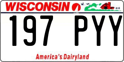 WI license plate 197PYY
