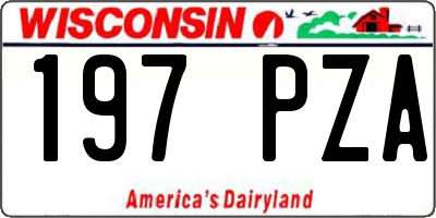 WI license plate 197PZA