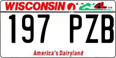 WI license plate 197PZB