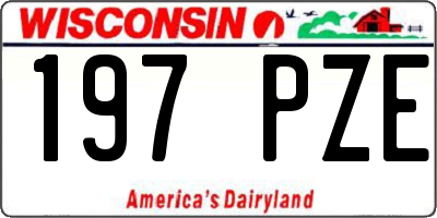 WI license plate 197PZE