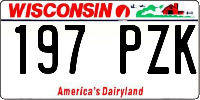 WI license plate 197PZK