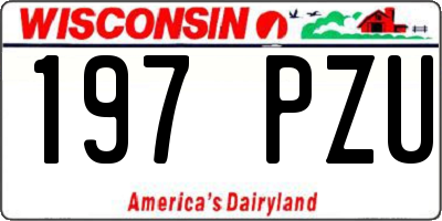 WI license plate 197PZU
