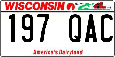 WI license plate 197QAC