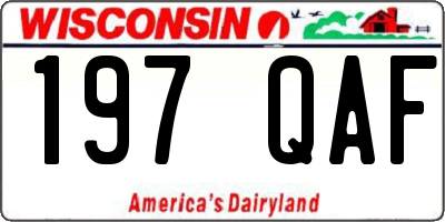 WI license plate 197QAF
