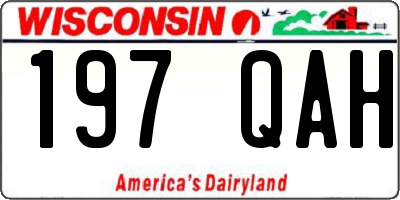WI license plate 197QAH