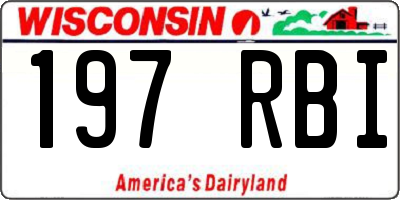 WI license plate 197RBI
