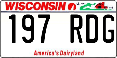 WI license plate 197RDG