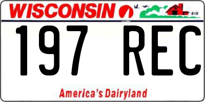 WI license plate 197REC