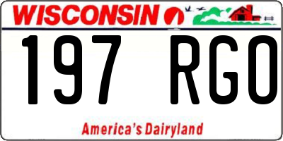 WI license plate 197RGO