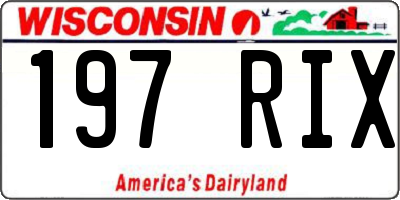 WI license plate 197RIX
