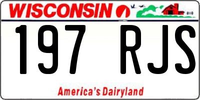 WI license plate 197RJS