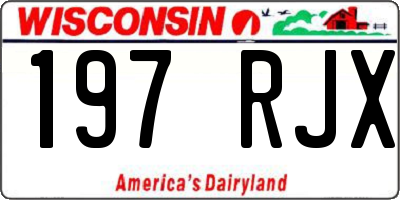 WI license plate 197RJX