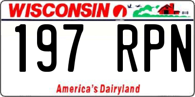 WI license plate 197RPN