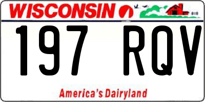 WI license plate 197RQV