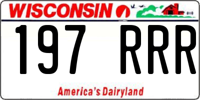 WI license plate 197RRR