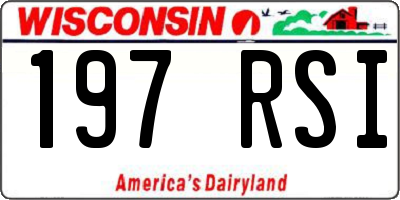 WI license plate 197RSI