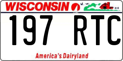 WI license plate 197RTC
