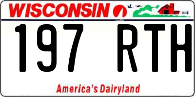 WI license plate 197RTH
