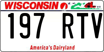 WI license plate 197RTV
