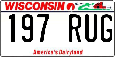 WI license plate 197RUG