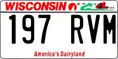 WI license plate 197RVM