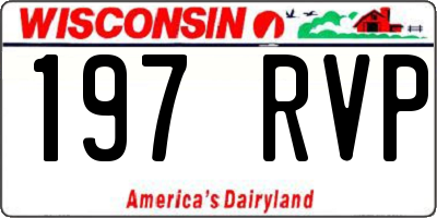 WI license plate 197RVP