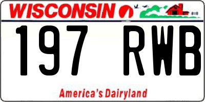WI license plate 197RWB