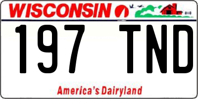 WI license plate 197TND