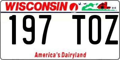 WI license plate 197TOZ