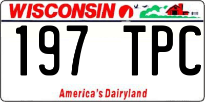 WI license plate 197TPC