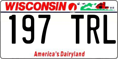 WI license plate 197TRL