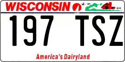 WI license plate 197TSZ