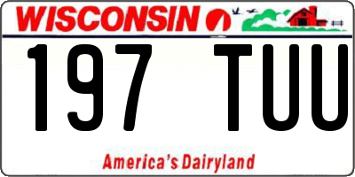 WI license plate 197TUU