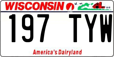 WI license plate 197TYW
