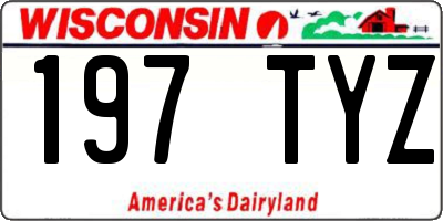 WI license plate 197TYZ