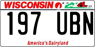 WI license plate 197UBN
