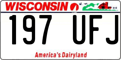 WI license plate 197UFJ