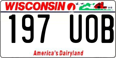 WI license plate 197UOB