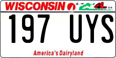 WI license plate 197UYS