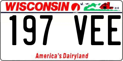WI license plate 197VEE