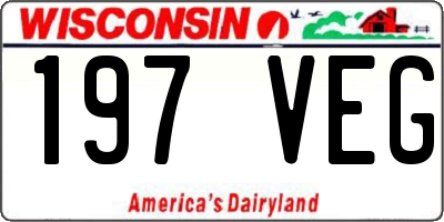 WI license plate 197VEG